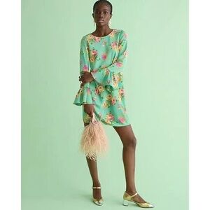 NWT J.Crew Winter garden dress in lavish rose Size 4 Classic Green